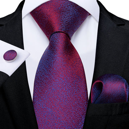 Fashion Shinny Purple Ties For Men With Silver Tie Clip Tie Ring Men's Business Wedding Accessories Neck Tie Pocket Square