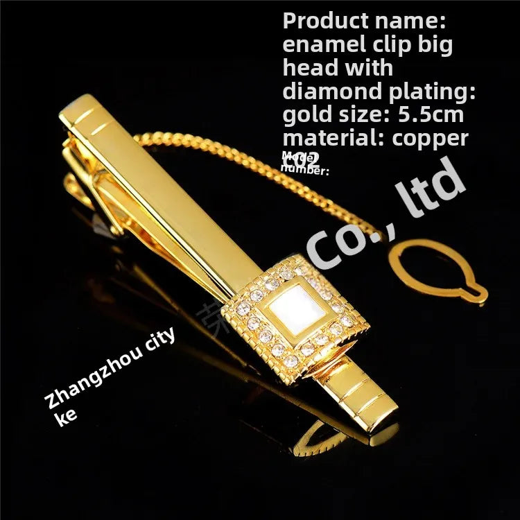 Men's Luxury Crystal Tie Clip Fashionable Tuxedo Tie Buckle Pin Zirconia Lapel Brooch Stylish Accessory for Men And Women