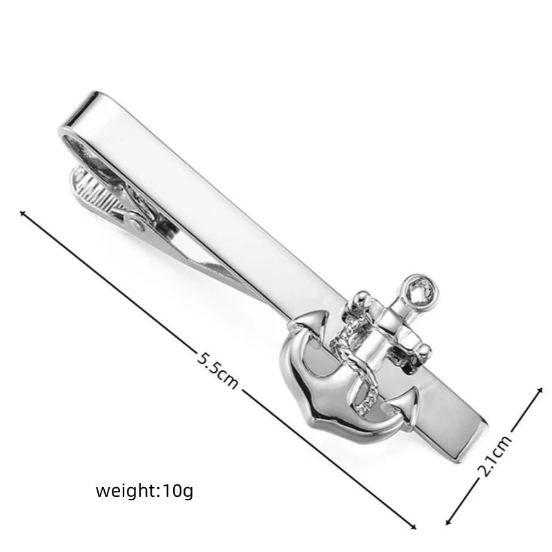 New copper material boat anchor tie clip fashion brand men's wedding tie pin clothing accessories wholesale
