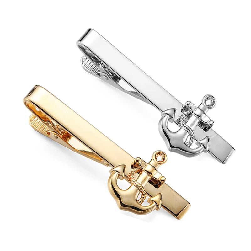 New copper material boat anchor tie clip fashion brand men's wedding tie pin clothing accessories wholesale