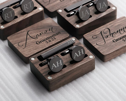 Groomsmen Gifts Personalized Cufflinks Wedding Tie Clip Set Best Man Gift Jewelry Groomsmen Proposal