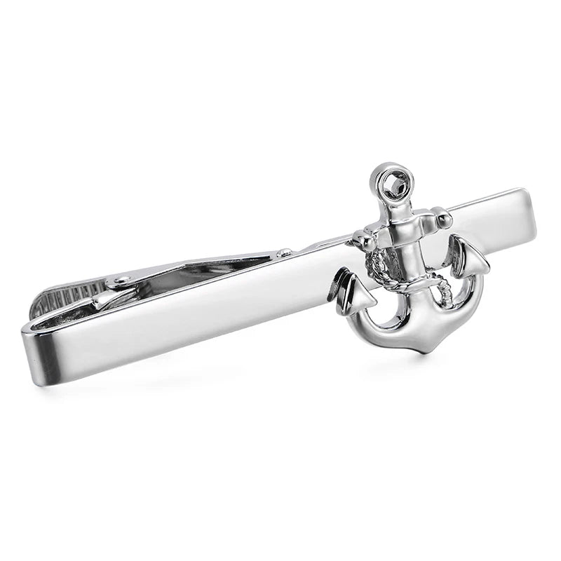 New copper material boat anchor tie clip fashion brand men's wedding tie pin clothing accessories wholesale